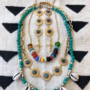 Vanessa Mooney White Sand Necklace/Earrings combo